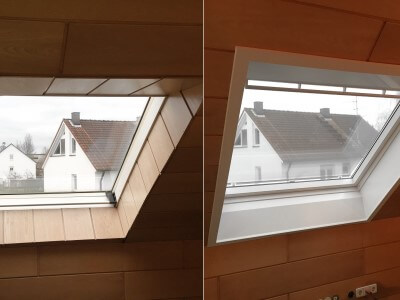 Atelierfenster (Braas) in Kunststoff / Schwingfenster mit Innenfutter in Kunststoff